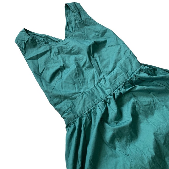 Everlane The Clean Cotton Cross-Back Dress Women’s Size 10 in Green - Picture 3 of 8